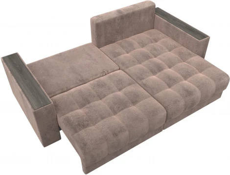 Диван угловой с декором Лига-049 НПБ Лига Диванов (Велюр) арт.128472