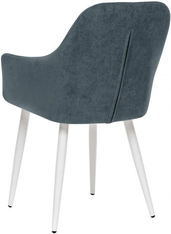 Стул с подлокотниками Слим, каркас Белый, велюр Темно-зеленый 2500000185939 Leset