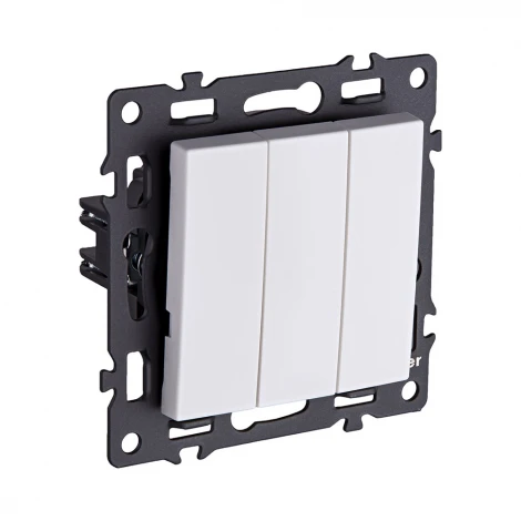 Выключатель трехклавишный (белый) Kollinger Asthetik AS-710WH