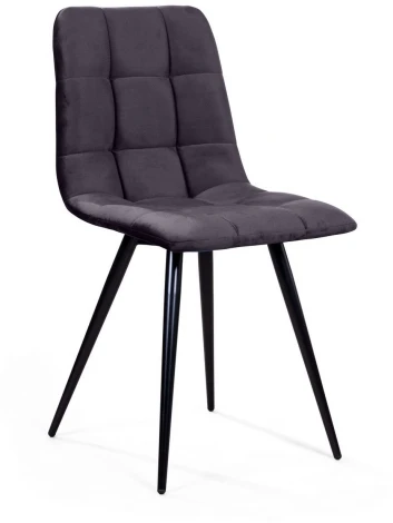 Стул UNO, бархат серый 27 / чёрный конус Top Concept UNO 74648