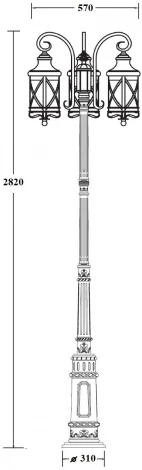 Наземный фонарь Oasis Light LUCERNA 84810B/18/Е7 Bl (220V, фонарь, IP44)