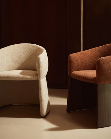 Стул Bosca из бежевой синели La Forma (ex Julia Grup) 425469