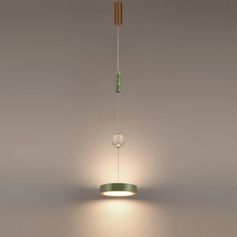Подвесной светильник Odeon Light Riviera 5450/32LA зеленый/античная бронза/металл/керамика/хрусталь/акрил LED x 32W 2000К/3000K/4000K/переключ
