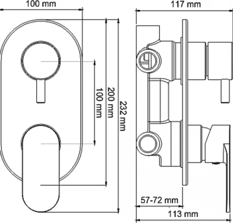 Смеситель Wasserkraft Mindel 8571 С ВНУТРЕННЕЙ ЧАСТЬЮ, для ванны с душем