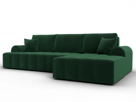 Диван угловой Лига-080 угол правый (ДСП/Пластик/Велюр/Зеленый) Лига Диванов 134747