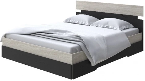 Без бренда Кровать Milton (ЛДСП Ясень Шимо Светлый/Черный) 80x200