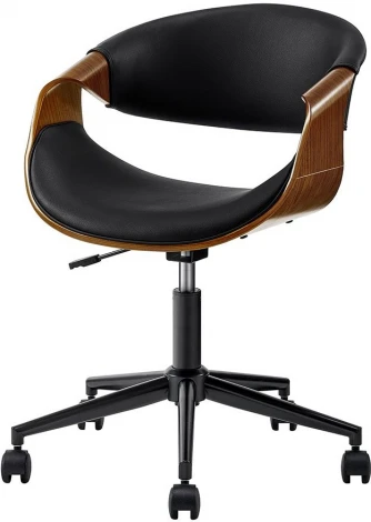 Кресло ESF JY1829-3 черный PU/орех/черный/Экокожа,Шпон