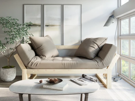 Кушетка Arsko Амбер сосна бежевый велюр