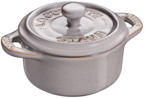 Мини-кокот круглый, 10 см, античный серый 40511-998 Staub