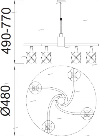 Подвесная люстра Mantra Rosa 0034