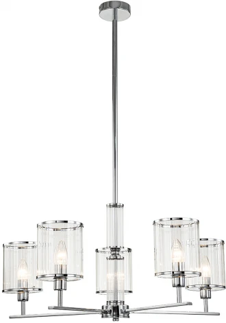 Потолочная люстра на штанге 13022/5R Chrome Indigo Dante V000411 (220V, круглые)