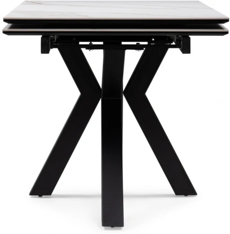 Керамический стол Woodville Бронхольм 140(200)х80х77 белый мрамор / черный 532396