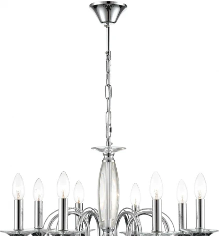 Подвесная люстра Lumion Laoka 8032/8 хром, металл/хрусталь Е14 8*40W 220V (подвески, на цепи, подсвечник, свеча)