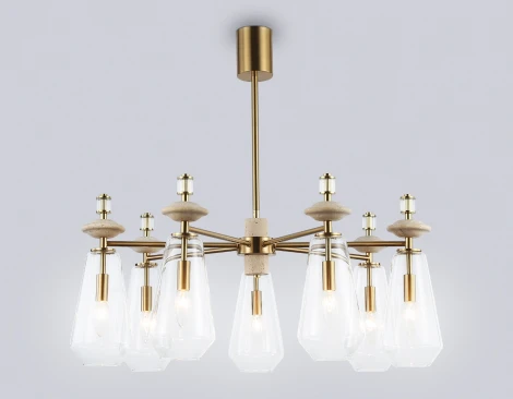 Потолочная люстра на штанге с травертином Ambrella Ceramo Modern LH53306