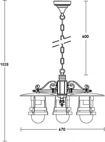 Уличный светильник подвесной Oasis Light TOKIO 2 68970/3 Bl (220V, на цепи, фонарь, IP44)