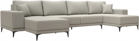 Диван П-образный Льюес (Бежевый/Рогожка) Лига Диванов арт.124186