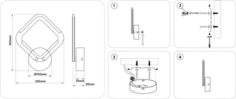 Настенный светильник светодиодный с регулировкой цветовой температуры Ambrella ACRYLICA FA8951 (220V)