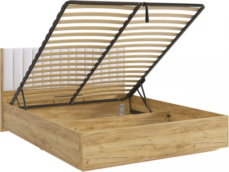 Адам Кровать с подъемным механизмом 160х200 см, цвет дуб крафт золотой/белоснежный (экокожа) Mebelson (арт.MSA-06.2760)