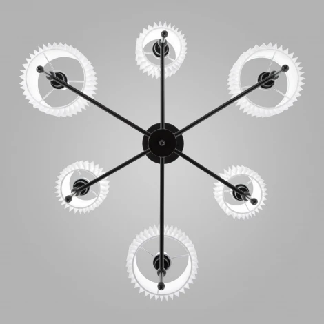 Потолочная люстра Wi-Fi на штанге Eurosvet Notturno 60162/6 черный (220V, управление смартфоном, голосовое управление, умный дом - Minimir Home, Алиса, Маруся, Салют)