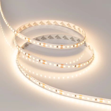 Светодиодная лента RT-A120-10mm 48V Warm3000 (9.6 W/m, IP20, 2835, 30m) (Arlight, Открытый) 032189