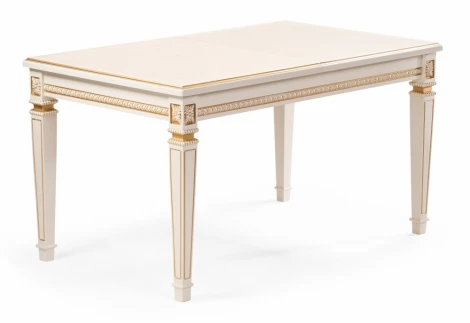 Деревянный стол Woodville Паветти слоновая кость / золото 505468