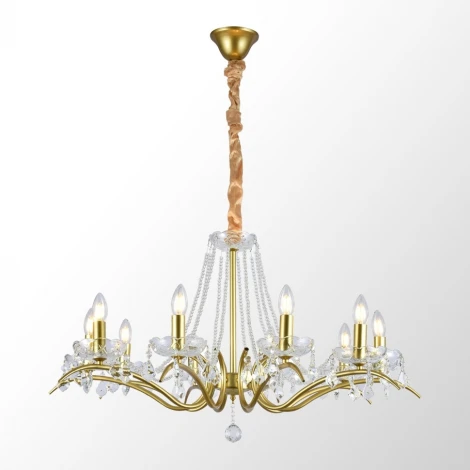 Подвесная люстра Lussole Rains LSP-6007 (220V, хрусталь, на цепи, подсвечник, свеча)