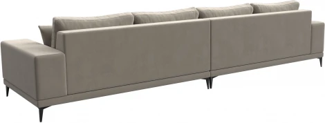 Диван прямой Льюес Лонг (Бежевый/Микровельвет) Лига Диванов арт.122389