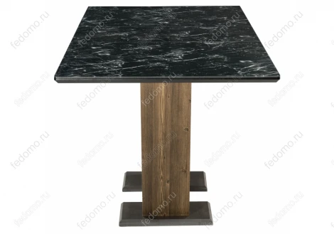 Стол на тумбе Woodville Иматра мрамор черный / черная шагрень 462388