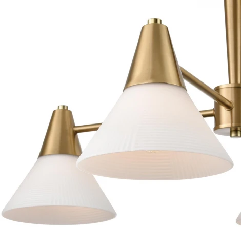 Потолочная люстра на штанге Lumion Corne 8113/6 латунь/белый, металл/стекло E27 6*60W 220V