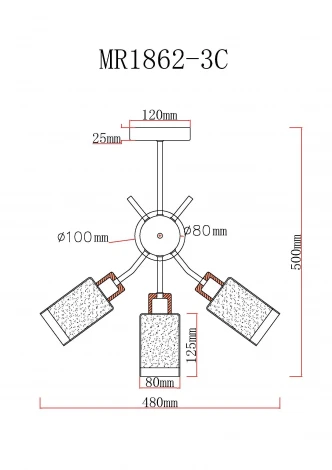 Потолочная люстра на штанге MyFar Linda MR1862-3C (220V)