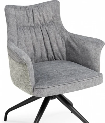 Стул на металлокаркасе Woodville Kaser 360 крутящийся grey / black арт.15841