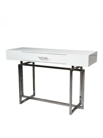 Стол-консоль IST-CASA Гарда-1 P-MJ-003, 120х40х76 см, белый/хром