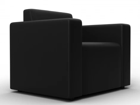 Кресло Лига-093 (ДСП,Брус,Фанера/Пластик/Экокожа/Черный) Лига Диванов 132467