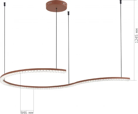 Подвесной светильник ST Luce SL1018 SL1018.603.01 терракотовый/прозрачный LED 1*65W 4000K (220V, на тросе)