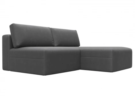 Диван угловой модульный Лига-060 НПБ угол универсальный (ЛДСП,Брус,Фанера/Пластик/Замша/Серый) Лига Диванов 129505