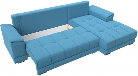 Диван угловой НордСтар правый угол (Голубой/Рогожка) Лига Диванов арт.123502