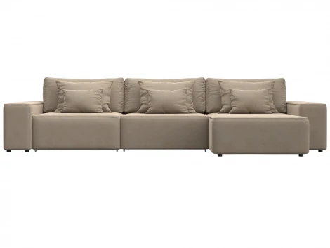 Диван угловой Лига-074 угол универсальный (ДСП/Пластик/Велюр/Бежевый) Лига Диванов 129860