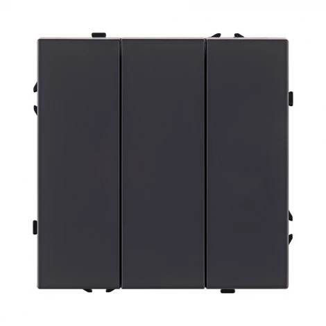 Выключатель трехклавишный (черный матовый) Kollinger Eclipse EC-710BK