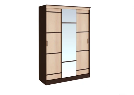 Шкаф БТС-купе трехдверный Сакура, венге/лоредо