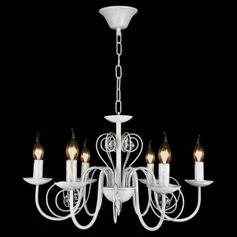 Подвесная люстра Eurosvet Tomas 60018/6 белый с золотом (220V, на цепи, подсвечник, свеча)