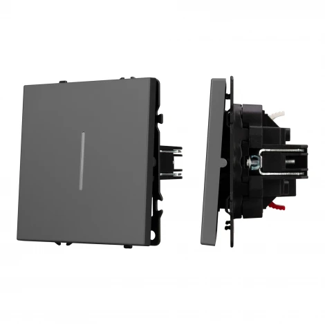 Механизм выключателя одноклавишный проходной LED SWT-NOBE-MKP1-SFPL-L-GR (230V, 10A) (Arlight) 054263