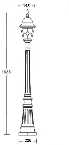 Наземный фонарь Oasis Light QUADRO M lead GLASS 79911MlgG Bl