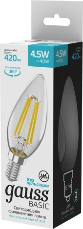 Лампочка светодиодная филаментная Gauss Basic 1031215