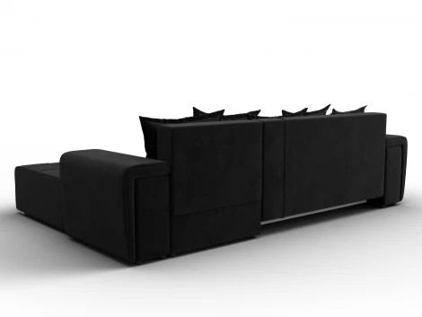 Диван угловой Лига-121 правый угол (ДСП,Брус,Велюр/Черный) Лига Диванов 137350