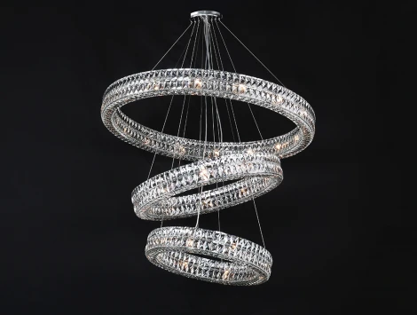 Подвесной светильник хрустальный 10124+4/S Newport 10120 (220V, на тросе, круглые, кольцо)