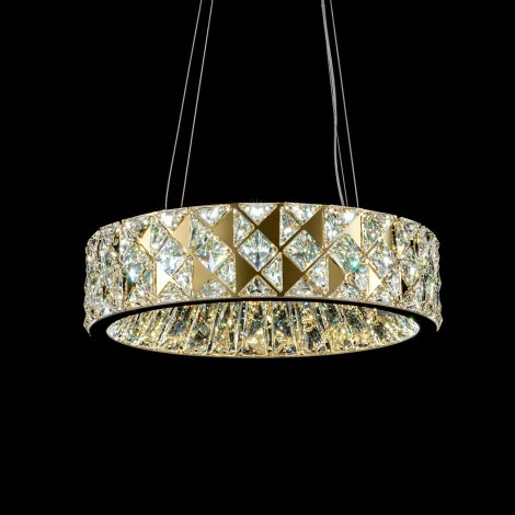 Подвесная люстра светодиодная хрустальная с пультом с регулировкой цветовой температуры Modelux ML.335.400 GD