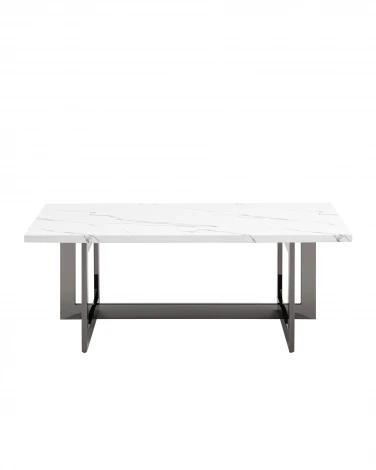 Журнальный столик Stool Group Нэйтан 122*61 белый мрамор сталь темный хром УТ000036329