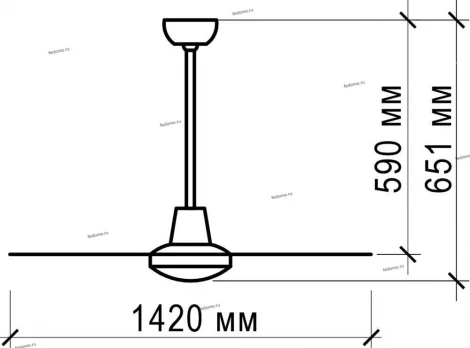 Вентилятор потолочный с настенным регулятором Dreamfan Simple, 3 лопасти, белый