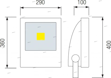Прожектор уличный светодиодный Horoz, 1 плафон, черный с хромом и прозрачным