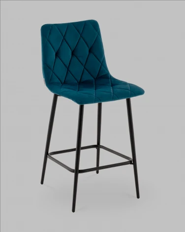 Стул полубарный Одди Diamond велюр синий Stool Group арт.УТ000040900